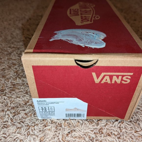 Vans Authentic Grey Rainbow Jersey Multi Color Tie Dye Womens Size 7 - Picture 6 of 6